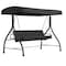 Flash Furniture Black 3-Seater Convertible Canopy Patio Swing/Bed TLH-007-BK-GG - alternate 5